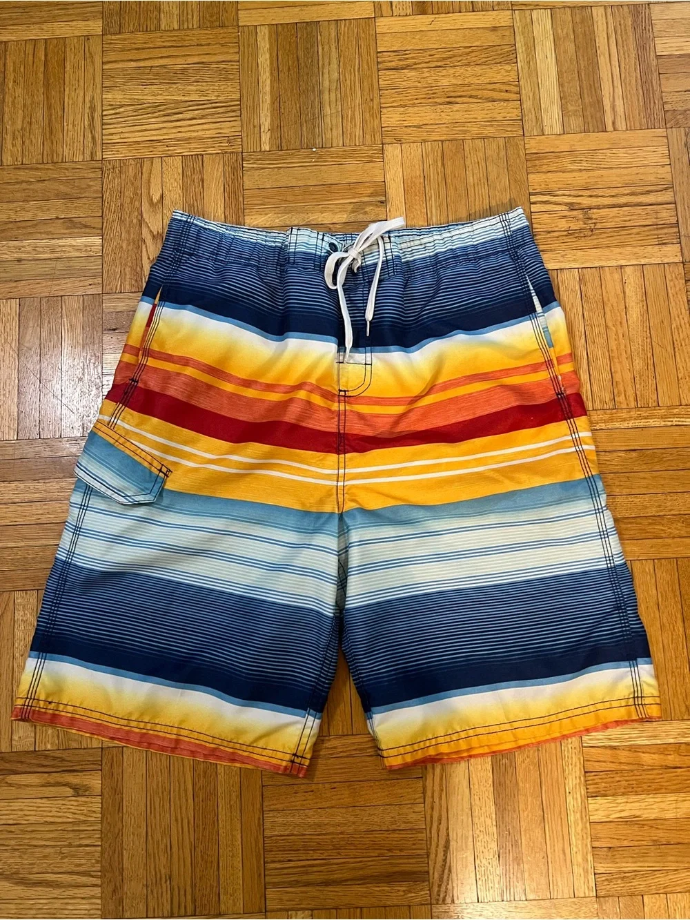 Y2K Okanu Men's Multi-Stripe Hybrid Board Shorts - size XL